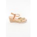 Trivia Beige Bow Wedge Sandal