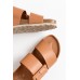 Gina Tan Leather Buckle Slide