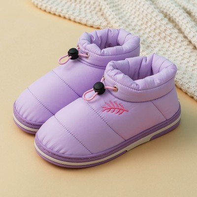 Women Warm Plush Waterproof Elastic Band Indoor Slippers