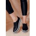 Pour Black Leather Slip On Sneaker