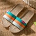 Women Color Block Open Toe Home Slippers