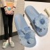 Women Summer Casual Flowers Peep Toe Flat Platform Slippers