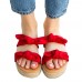 Large Sizes Women Bowknot Linen Sole Slippers