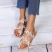 Women Flower Decro Bohemia Beading Toe Ring Casual Beach Flat Sandals