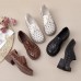 Beige Flat Feet Shoes Hollow Out Cross Strap Flat Feet Shoes