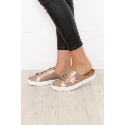 Vango Khaki Leather Mule Sneaker