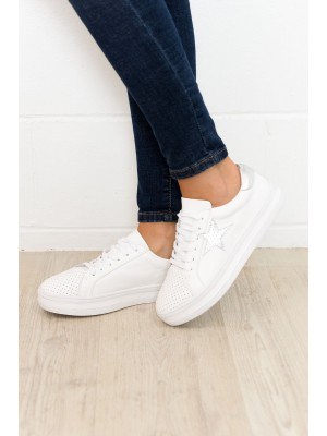 Pixie Star White Silver Leather Sneaker